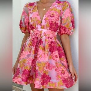 Floral Pink Mini Dress